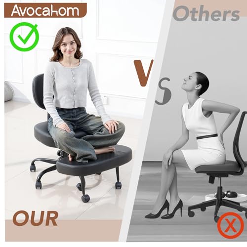 50% Off Avocahom Ergonomic Cross Legged Office Chair with Leg Rest - Image 7