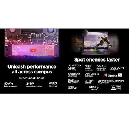 Image of Lenovo Legion Pro 5 AI Gaming Laptop 16.0 inch 165Hz OLED WQXGA Display | (AMD Ryzen 7 8745HX, GeForce RTX 5060 8GB, 64GB DDR5, 4TB SSD, RGB KB, WiFi 7, Webcam, Bluetooth 5.4, Win 11 Pro)