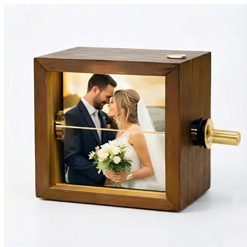 Evamall Personalized Flipbook Frame Wooden Animation Box, Custom Photo Album Mechanical...