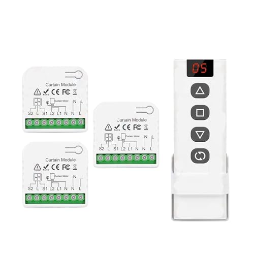 Interrupteur pour rideau roulant avec télécommande 5 en 1 et 3 récepteurs AC 110V 220V