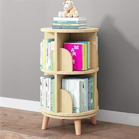 Gdrasuya10 2 Tier Rotating Bookshelf Cover