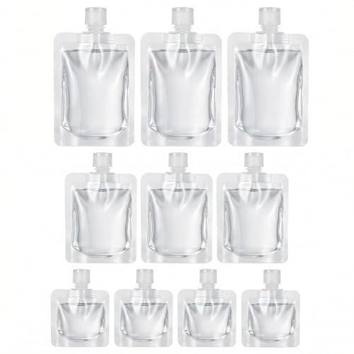 Image of Travel Pouches for Toiletries, 13 Pack TSA Approved Refillable Travel Liquid Pouches, Flat Travel Bottles for Toiletries, Reusable 3oz Portable Containers with Funnel, Labels & Clear Carry On Bag