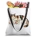 Calico Cat Lying on Name Text for Moms Dads Cali Lovers Tote Bag