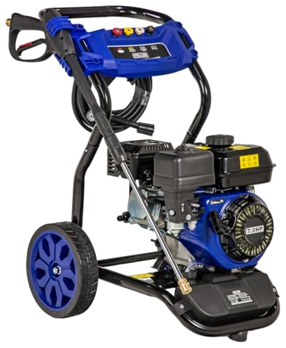 POLLOR 7HP Petrol Pressure Washer 3950 PSI High Power Jet Wash + 5 Nozzles, Built-in Detergent Tank