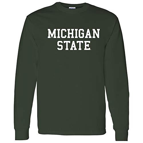 UGP Campus Apparel AL01 - Michigan State Spartans Basic Block Long Sleeve Large Forest Green