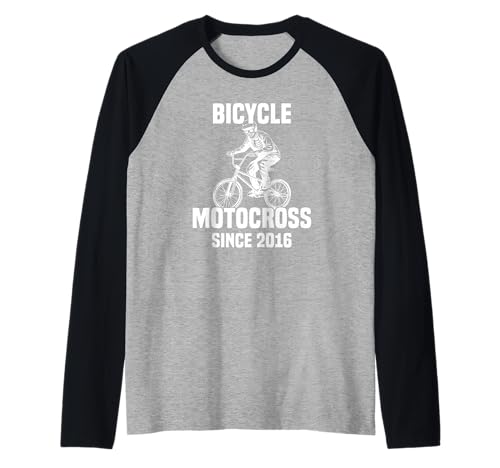 Bicicleta de motocross Since 2016 esqueleto conduce BMX Camiseta Manga Raglan