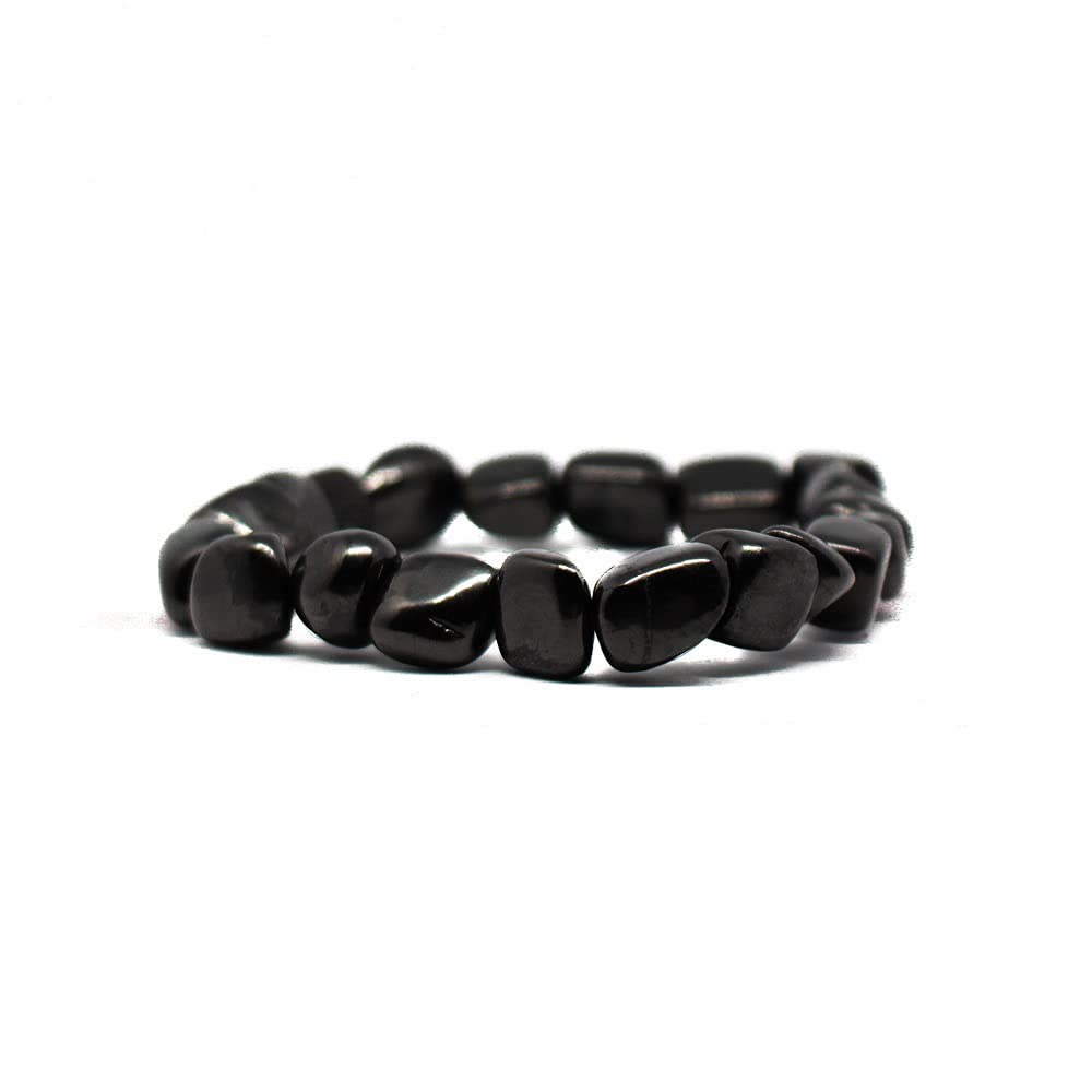 Pachamama Essentials8 mm Authentic Shungite Bead Bracelet Stretchy From Karelia Region Russia, Crystal Protection, Spiritual Healing