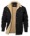 EKLENTSON Herren Winterjacke Cargo Bomberjacke Warme Jacke Winter Arbeitsjacke Taktisch Übergangsjacke Baumwolle Cargojacke, Schwarz L