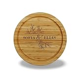 Hochzeit Brett mit Gravur aus Bambus - Personalisiert mit Namen und Datum - Natürliche Ölbeschichtung, Perfekt für Hochzeitsgeschenke