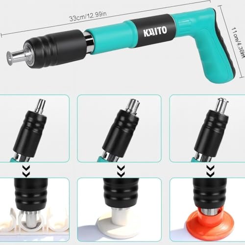 Image of KAITO Heavy Duty Manual Hand Nail Gun Kit with 10 Nails | Concrete Wall Fastening Tool | 5-Level Power Adjustable Wall Fastener | One-Hand Operation for Wood, Brick & Concrete