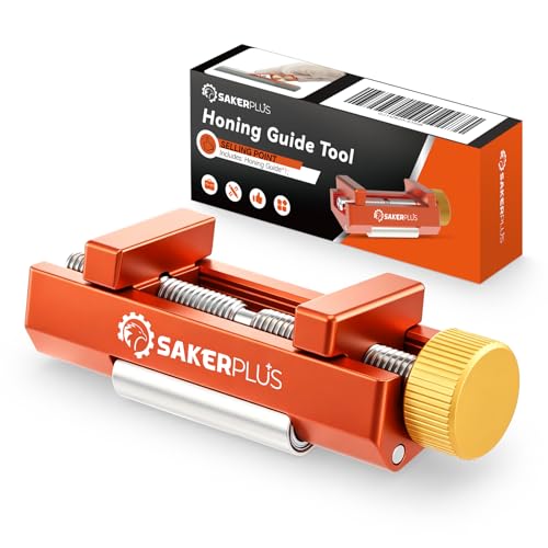 SakerPlus Chisel Sharpening Jig Honing Guide Tool Off-Center Sharpening Holder for Woodworking Chisels and Planer Blades Width 0.22.55 Inches (Guide*1)
