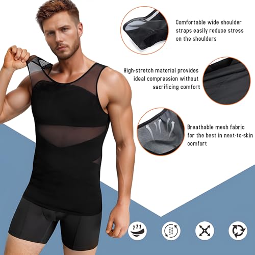 Tank Top Tummy Control Shapewear for Men Compression Vest Tight Shirt for Body Shaper Slimming Girdle Underwear Workout3