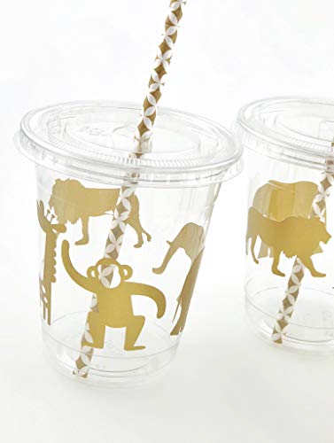 Gold Safari Party Disposable Cups (12 Set) Jungle Birthday Or Baby Shower #TOP4