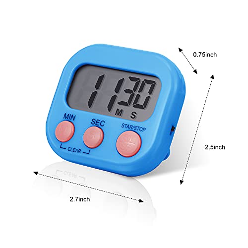 6 Pieces Digital Kitchen Timer Magnetic Countdown Timer Kitchen Loud Alarm Stopwatch Large Digits Timer Clock For Cooking Baking Boiling Egg Sports Games Office Classroom Kids Teacher Study Exercise #TOP1