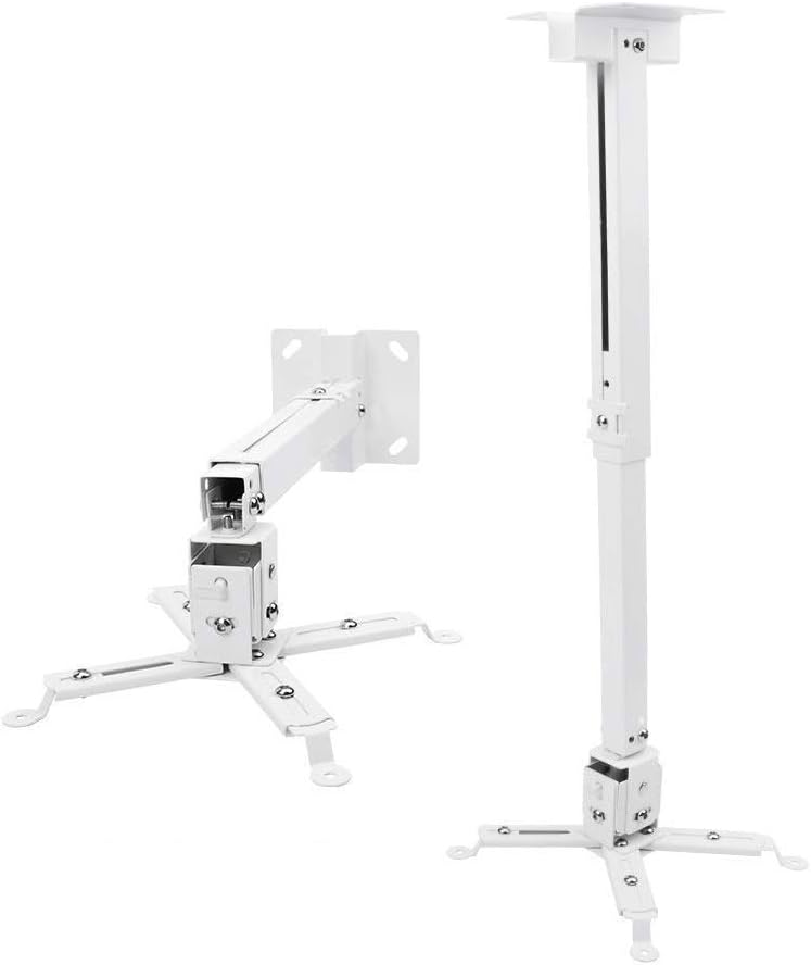 Alexvyan Heavy Duty - 1 feet to 2 feet/Foot (12 inch to 24 inch) Adjustable Projector Ceiling and Wall Mount Kit Bracket Stand with Tilt Option (Weight Capacity - 15kgs) (White - 2 Feet)
