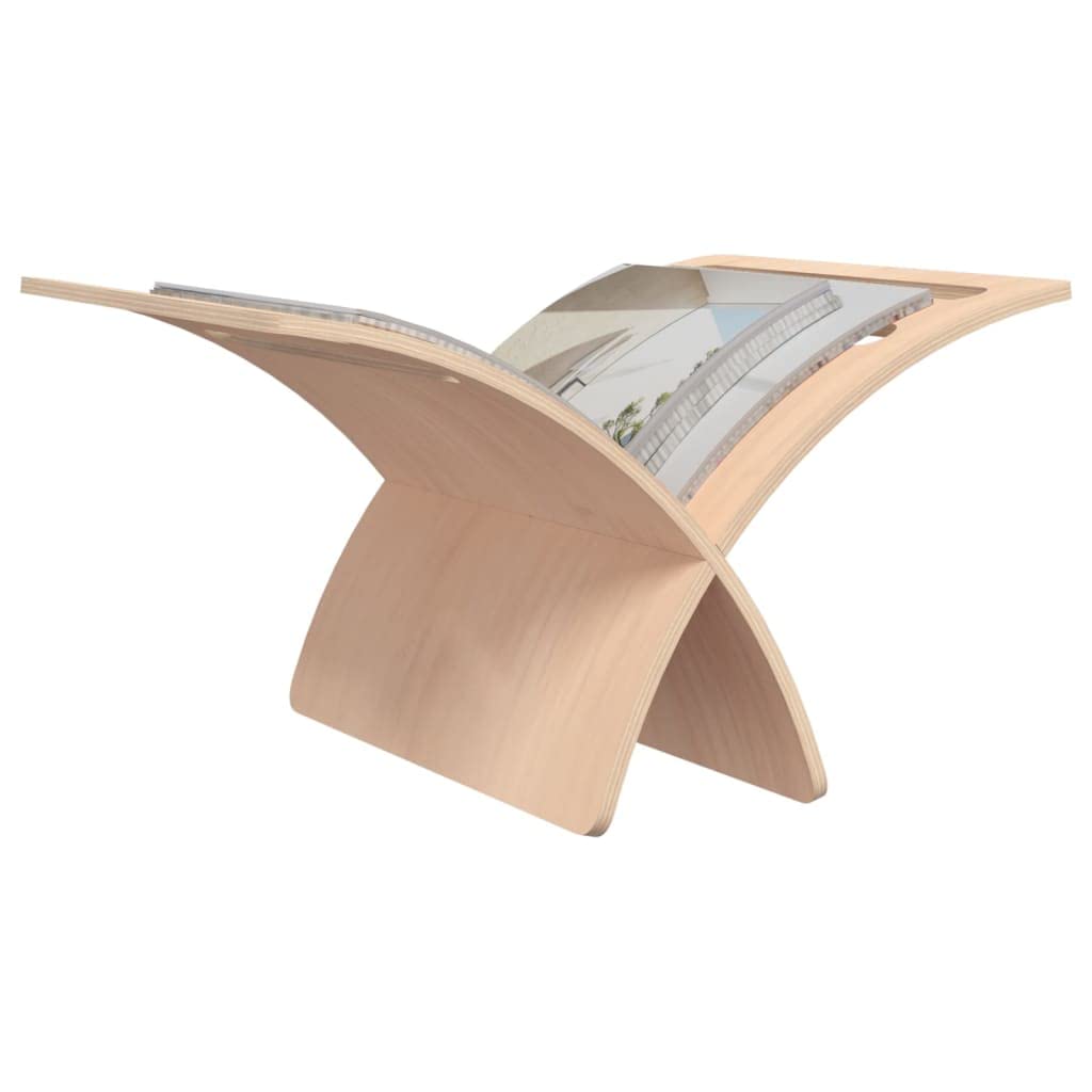 Portariviste in legno naturale, dimensioni 29,5 x 29,5 cm, salvaspazio, per soggiorno, ufficio e bagno, stabile per riviste, volantini e cataloghi