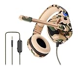 Ovleng GP50M 3.5mm Wired Over-Ear E-sports Gaming Headset with Rotation Microphone, Noise Canceling, 3D Stereo Surround Sound, Volume control, Compatible with PC, Mac & Consoles - Desert Yellow