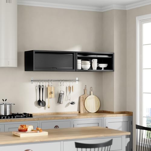 Image of Yizosh Metal Garage Wall Cabinet with Recessed Handle,Wall Mounted Metal Garage Storage Cabinet,Floating Garage Tool Cabinet for Kitchen,Basement,Garage,Warehouse
