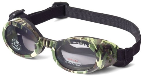 Doggles ILS Dog Goggle sunglasses in Green Camo / Smoke Lens Small