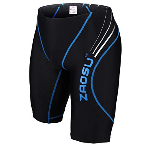 ZAOSU Herren und Jungen Schwimmhose Essential Neon-Flash | Sport Badehose für das Schwimm Training, Farbe:schwarz, Größe:4