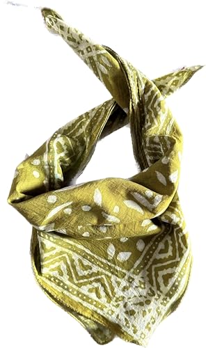 Trendy Handcrafted Cotton Scarf - Unique Bandana with Block Print Design 100% Cotton Hand Block Print Bandana Scarf Neck band head band Handmade,block Print, Natural Colours,Block Print,Organic Colo