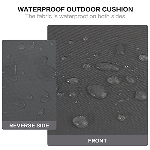 Faible Poisson Outdoor Bench Cushion, 42 X 18 Inch Waterproof Porch Swing Cushions Garden Patio Furniture Cushions With Handle And Anti-Slip Straps For Indoor Backyard Seat Pads, Dark Grey #TOP2