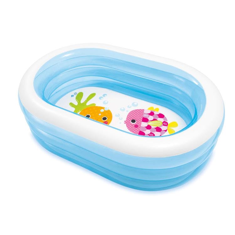 Image of Kidoyz Inflatable Pool Family Swimming Pool with Air Pump - Foldable Portable Bath Tub for Kids & Adults, Easy to Set Up for Outdoor & Indoor Use (5.3Ft + Pump)