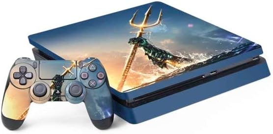 Skinit Decal Gaming Skin Compatible with PS4 Slim Bundle - Officially Licensed DC Comics Aquaman Comic Pop Design