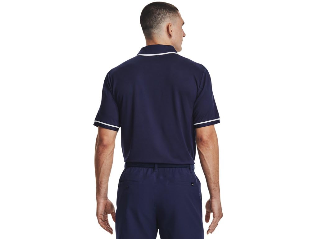 Under Armour Team Tipped Mens Short Sleeve Polo Shirt XL Midnight Navy-White