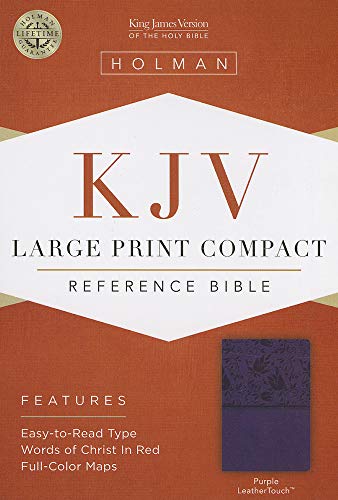 KJV Large Print Compact Reference Bible, Purple LeatherTouch