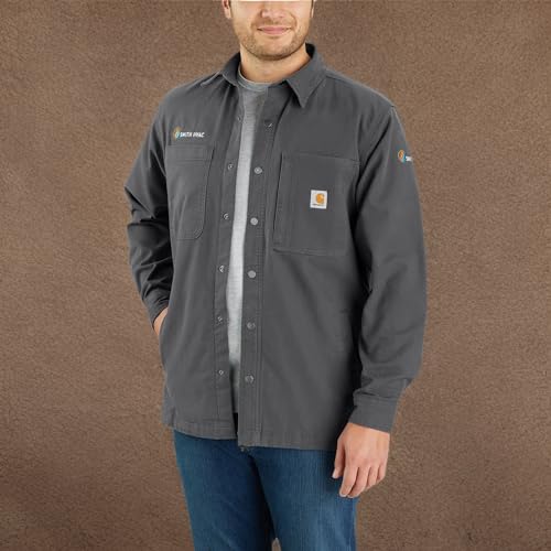 Image of Carhartt Men's 105532 Rugged Flex Relaxed Fit Canvas Fleece-Lined Snap