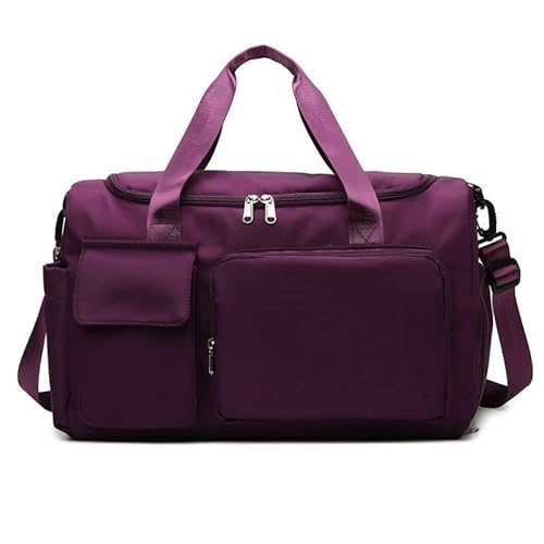 Large Capacity Dry and Wet Separated,Gym Bag Sports bag Duffel bag Travel bag Weekender Overnight Bag with Shoes Compartment Sholder Strap for women and men - Dark Purple