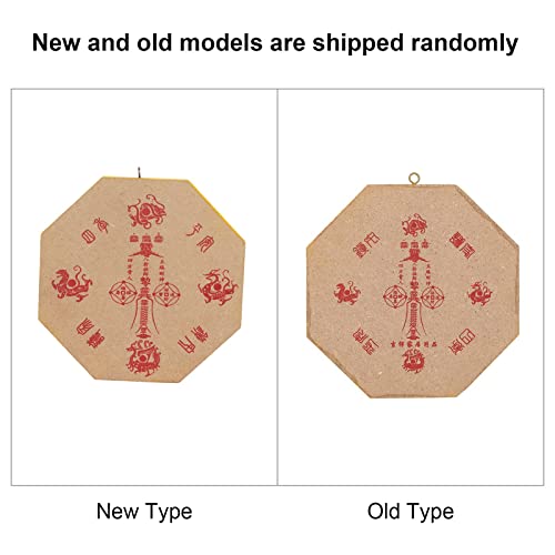 Hztyyier Traditional Feng Shui Concave Mirror, 6 inch Wooden Hanging Wall Decoration for New Year, Defult, 6in/Concave - Image 2