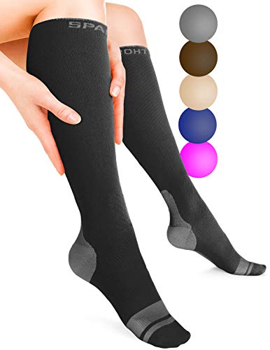 Sparthos Compression Socks (20-30mmHg) - Knee High Sock for Sport, Running, Travel, Medical