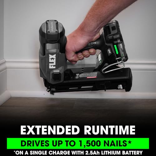 Image of FLEX 24V Brushless Cordless 16 Gauge 1-1 /4-inch to 2-1 /2-inch Angled Finish Nailer Kit with 2.5Ah Lithium Battery and 160W Fast Charger - FX4321A-1A