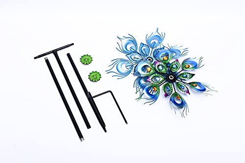 Roaming Light Peacock Wind Spinner, 48Inch Double Wind Sculpture, Wind Sculptures & Spinners Outdoor Metal Stake Yard Spinners, Garden Wind Catcher Wind Mills, Lawn&Garden…