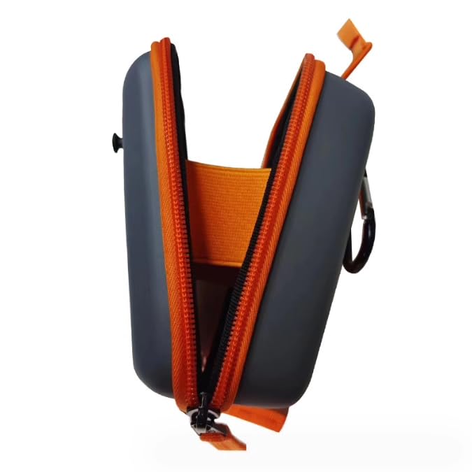 Golf Rangefinder Hard Shell Case, Hard Golf Rangefinder Case Universal Range Finder Carry Bag for Most Rangefinders (Gray-Orange Color Clash)