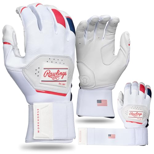 Image of Rawlings | Workhorse Baseball Batting Gloves | Compression Strap | Adult Sizes | Multiple Colors