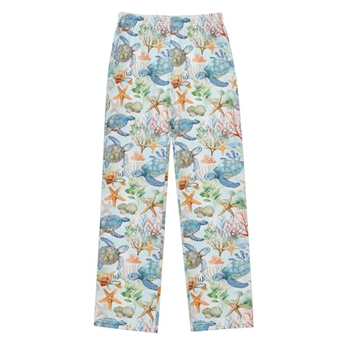 Pajama Pants Sea Turtles Coral Seaweed PJ Bottoms Sleepwear Lounge Sleep Pant with Pockets