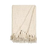 Merit Linens Slub-Yarn Throw Blanket - One Size Natural