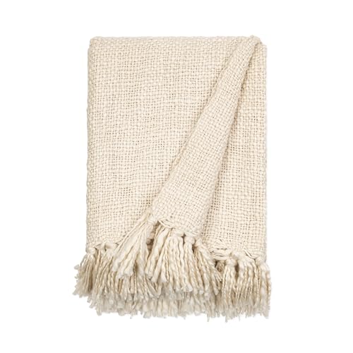 Merit Linens Slub-Yarn Throw Blanket - One Size Natural