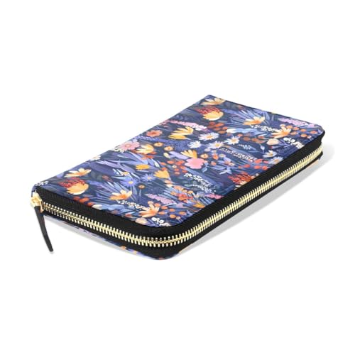Long Wallets Leather Bifold Wallet for Women Floral Garden with Zipper Credit Card Holder Large Capacity3