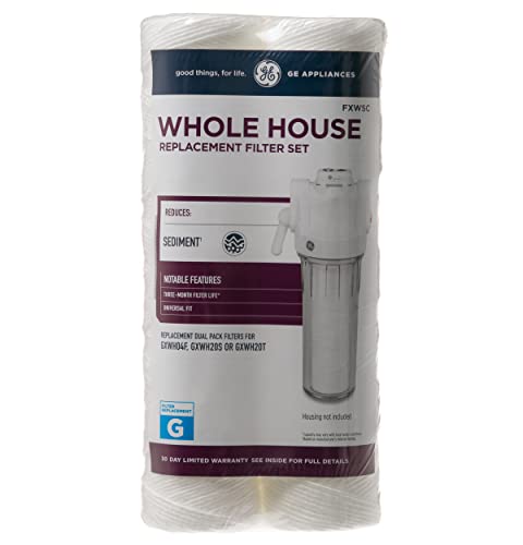 Image of GE FXWSC Whole House Water Filter, Replacement for Water Filtration System, NSF Certified: Reduces Sediment, Rust & Other Impurities from Water, Replace Every 3 Months for Best Results, 2 Filters