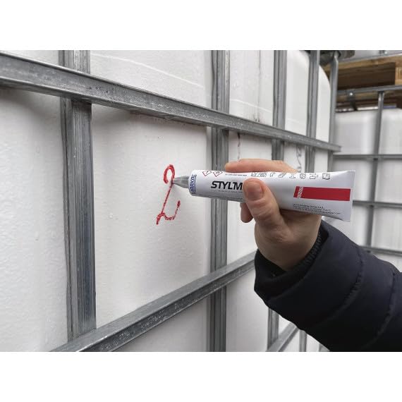 Tubo de pintura indeleble roja con punta de bola STYLMARK (10 uds)