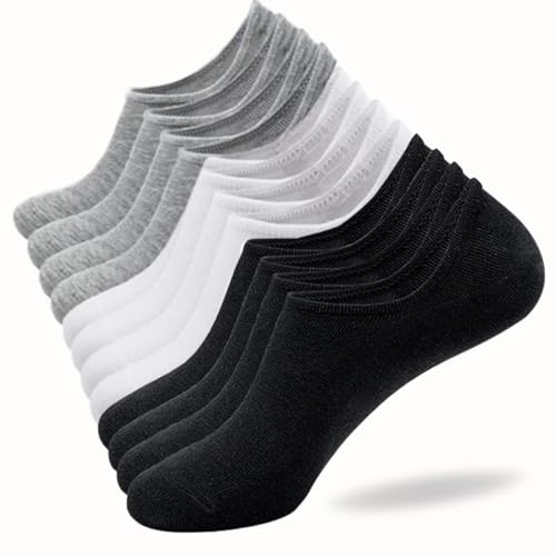 Image of No Show Socks Womens and Men Anti-slid Athletic Low Cut Ankle Short Running Novelty Casual Invisible Liner Socks (A 6 Pairs(2 Black, 2 Gray, 2 White))