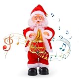 ENCOUN Papá Noel de Musical, Papá Noel Eléctrico, Decoracion Navidad, Figura de Papá Noel Cantante con Música, Juguete de Papá Noel Que Baila y Canta para Regalo para Niños, Navidad Decoración