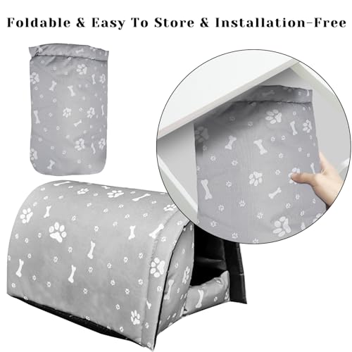 Image of Fhiny Stray Cats Shelter, Waterproof Outdoor Cat House Foldable Warm Pet Cave for Winter Wild Animal Tent Bed Anti-Slip Kitten Cave for Feral Cat Dog Puppy Weatherproof Grey-L
