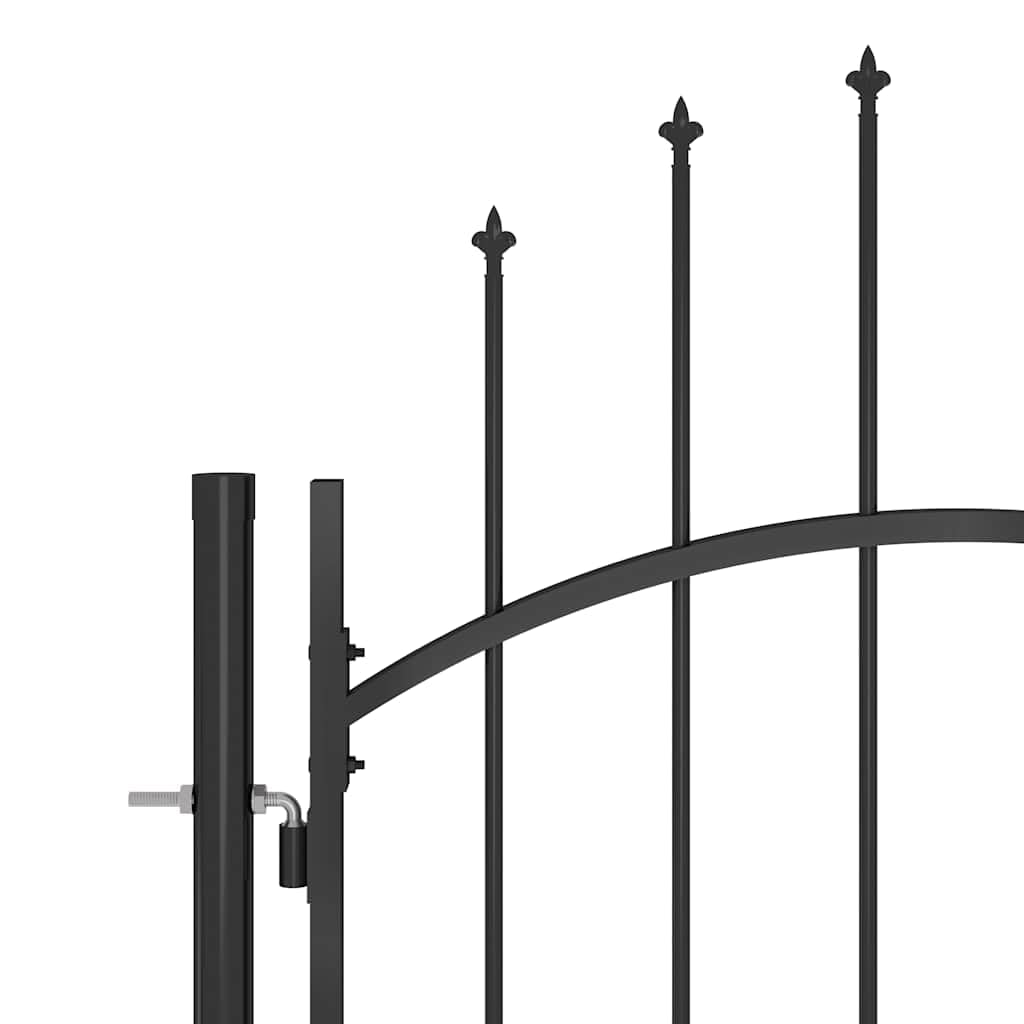 vidaXL Gartentor Woerden mit Speerspitzen Einfahrtstor Metalltor Hoftor Gartenpforte Gartentür Zauntor Gartenzaun Tor Tür Pforte 5x1,75m Schwarz Stahl