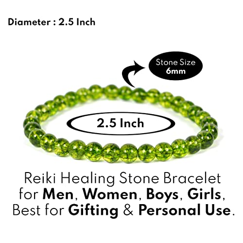 Image of Reiki Crystal Products Natural Crystal Stone Bracelet 6 mm Round Beads for Men & Women | Gemstone Jewellery Bracelet | Reiki Charged | Multiple Stone Variants Available