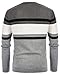 PJ PAUL JONES Mens Striped Sweater Crewneck Pullover Sweaters Long Sleeve Slim Fit Grey L